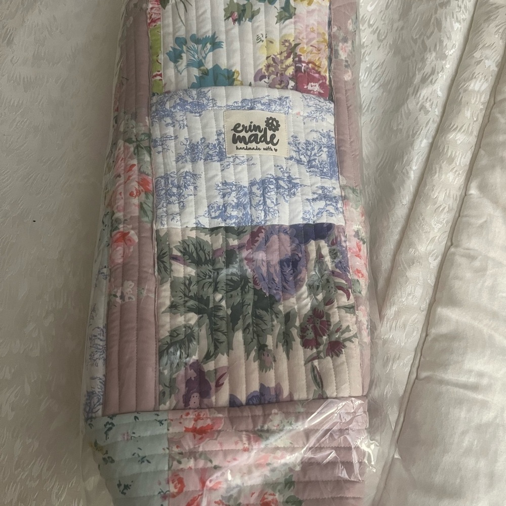 Pastel Watercolor Travel Bag with Artistic Floral Design